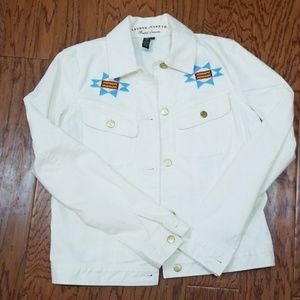 Ralph Lauren white beaded denim jacket